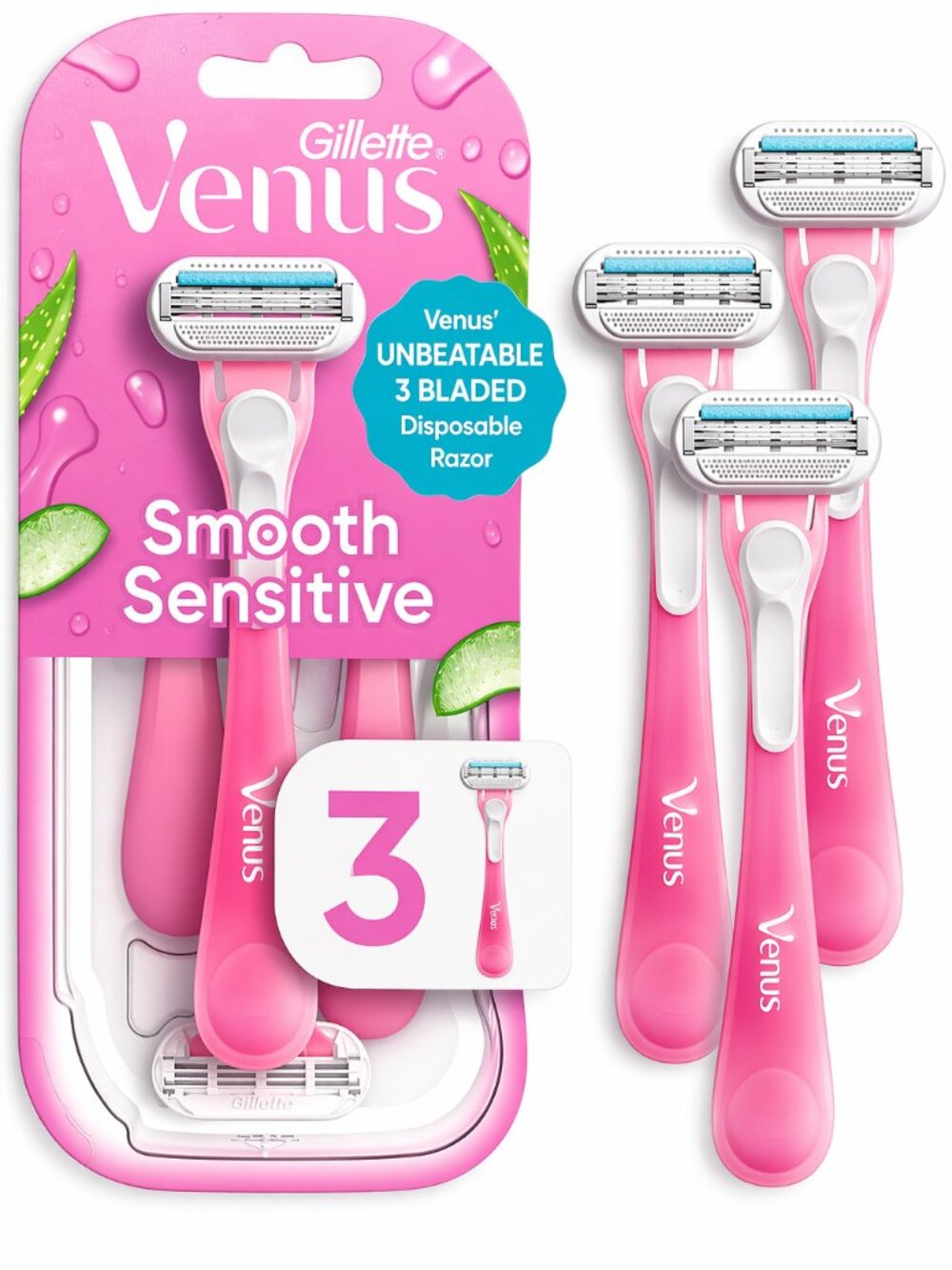 Gillette Venus Sensitive Disposable Razors 3 Pack